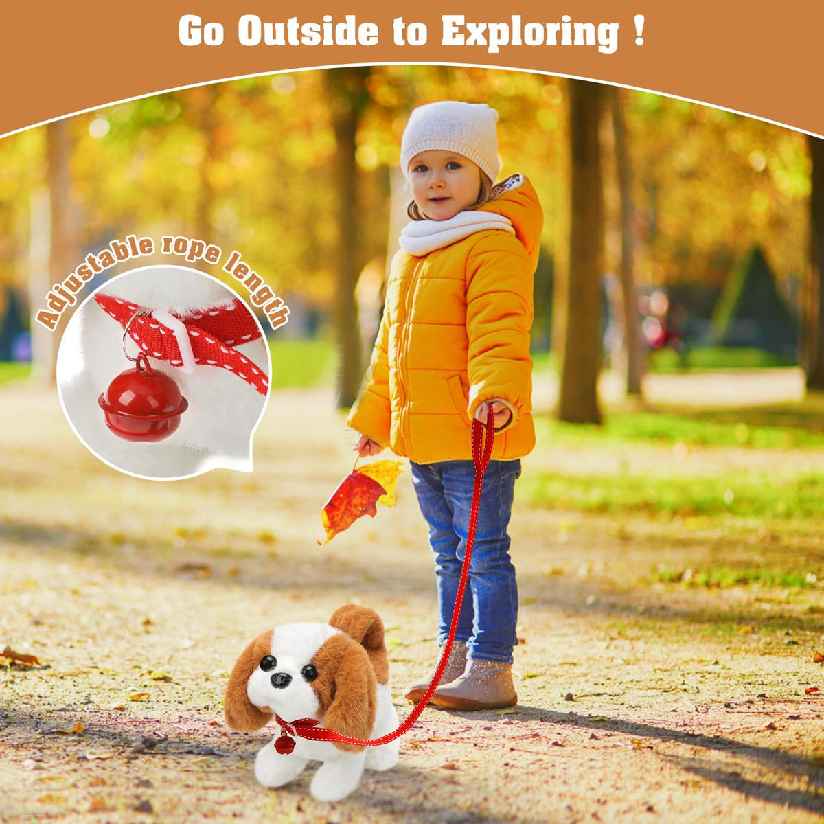 KSABVAIA Plush Saint Bernard Toy — Walking, Barking & Tail Wagging Fun for Kids