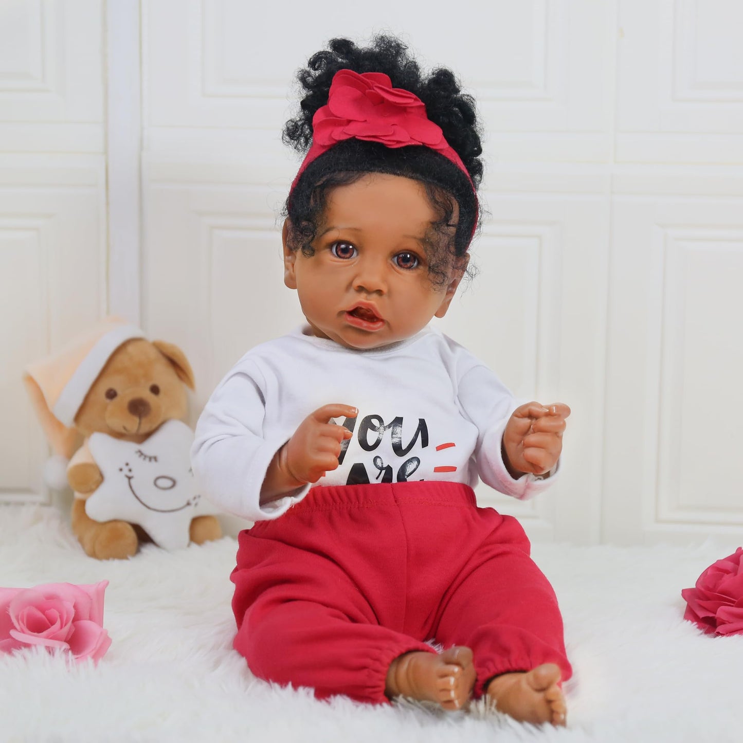 KSBD Realistic Reborn Baby Doll Black Girl — 20-Inch Lifelike Newborn Gift Set