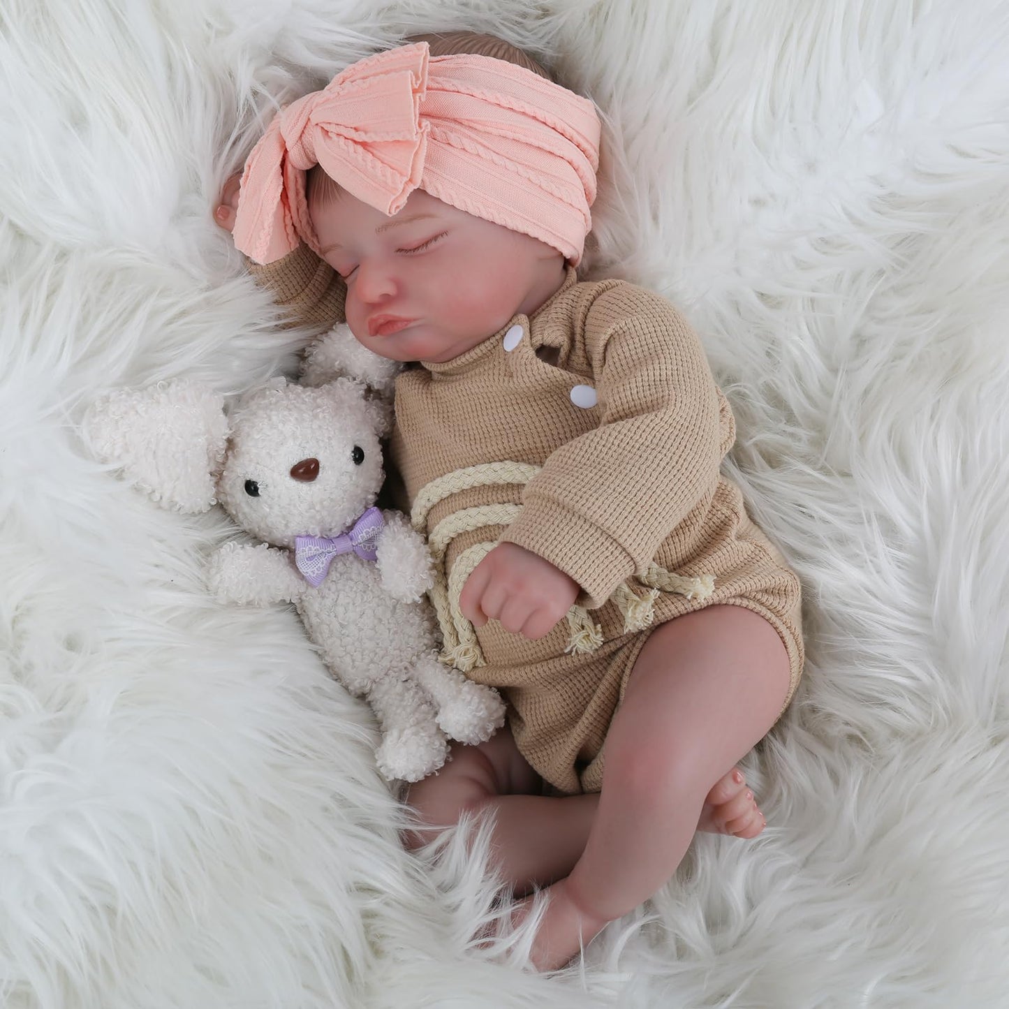 KSBD Lifelike Reborn Baby Dolls - 20 Inch Sleeping Realistic Doll with Soft Cloth Body (Ages 3+)