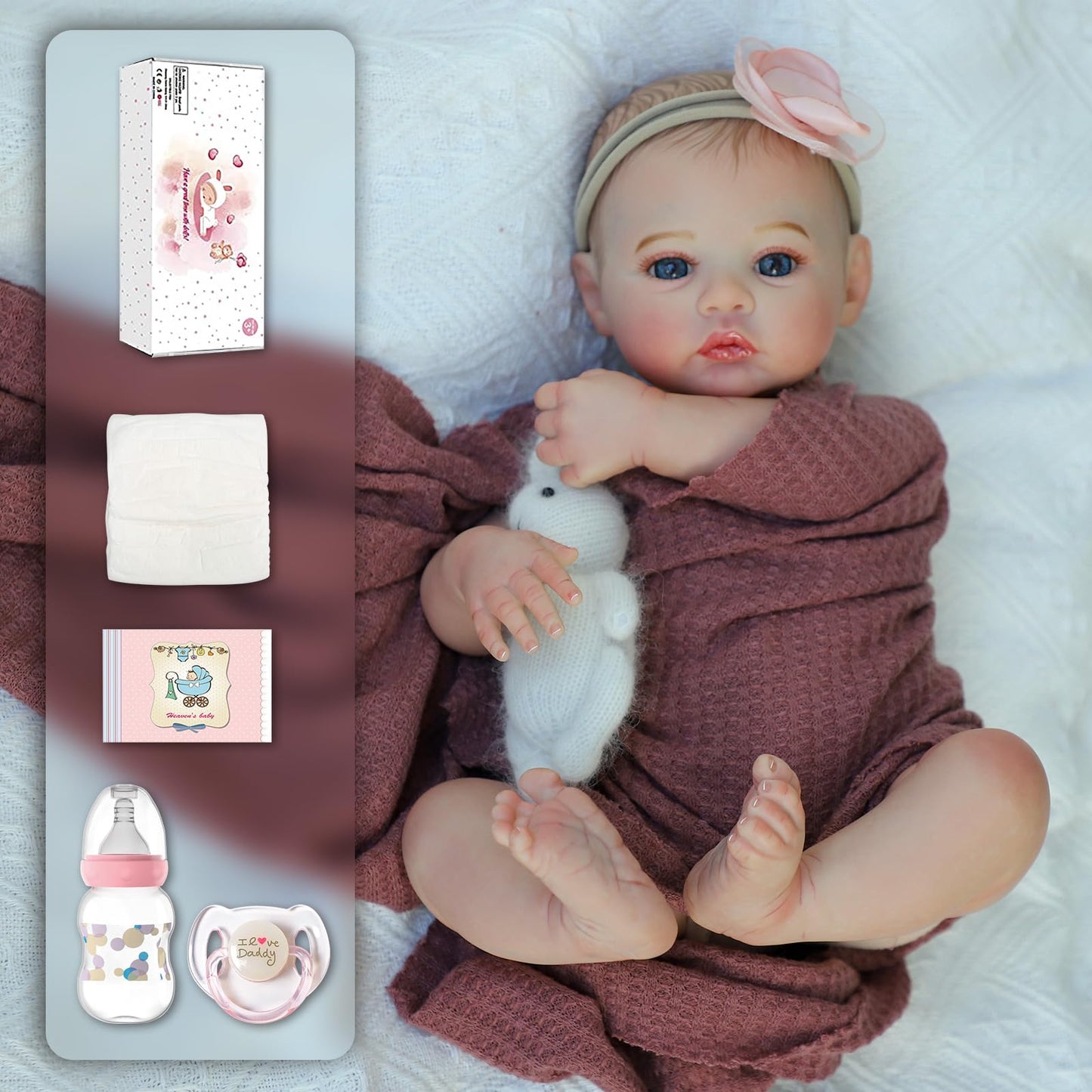 KSBD Reborn Baby Dolls – 18 Inch Realistic Girl Doll with Accessories