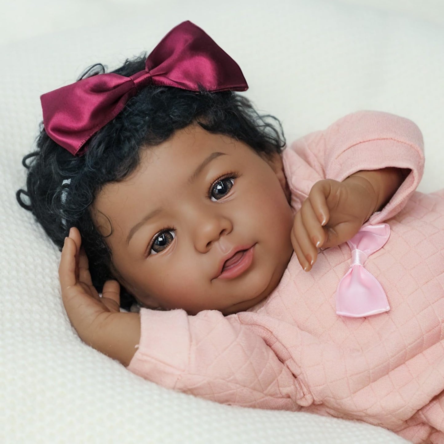 KSBD Realistic Reborn Baby Doll Black Girl – 18-Inch Lifelike Newborn with Gift Set