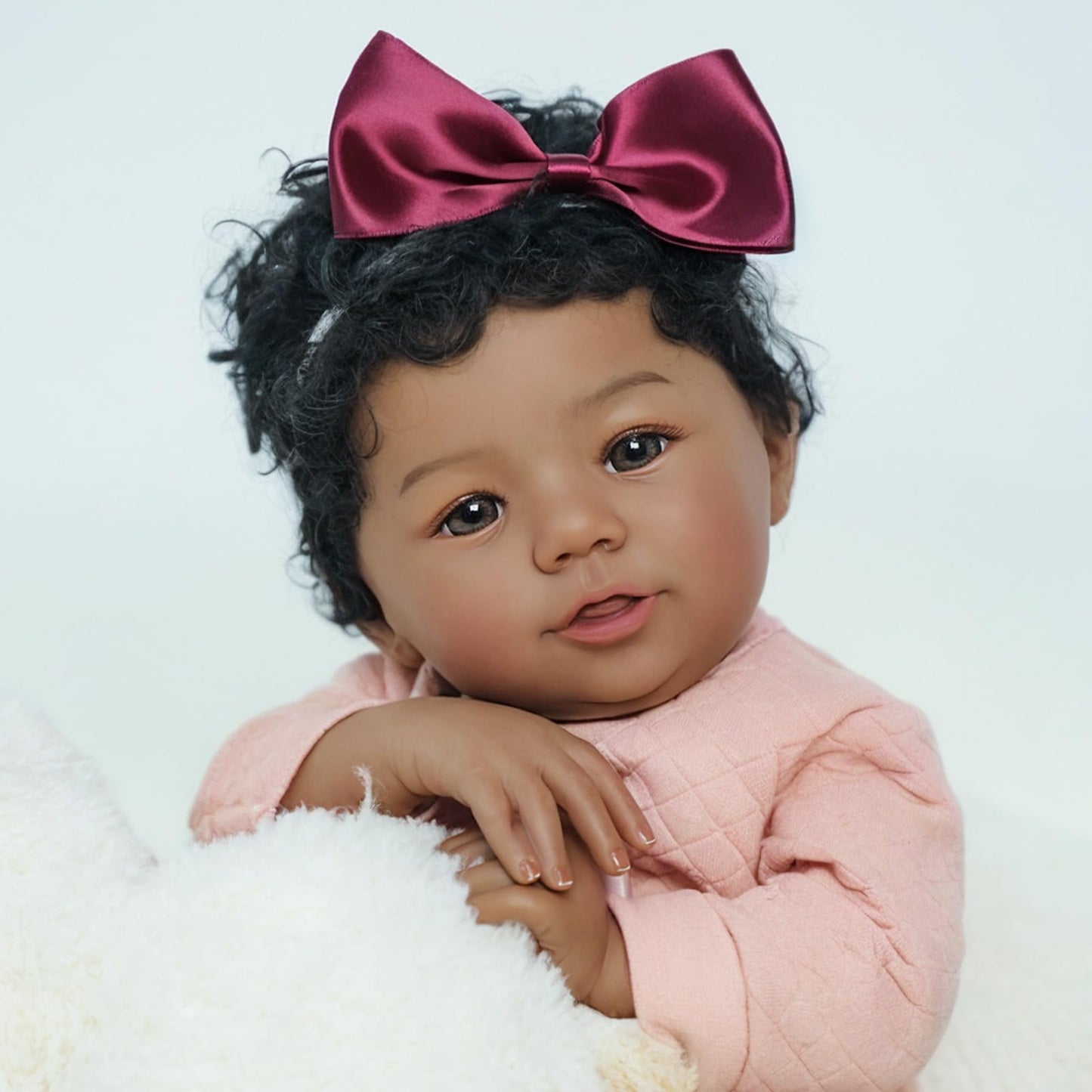 KSBD Realistic Reborn Baby Doll Black Girl – 18-Inch Lifelike Newborn with Gift Set