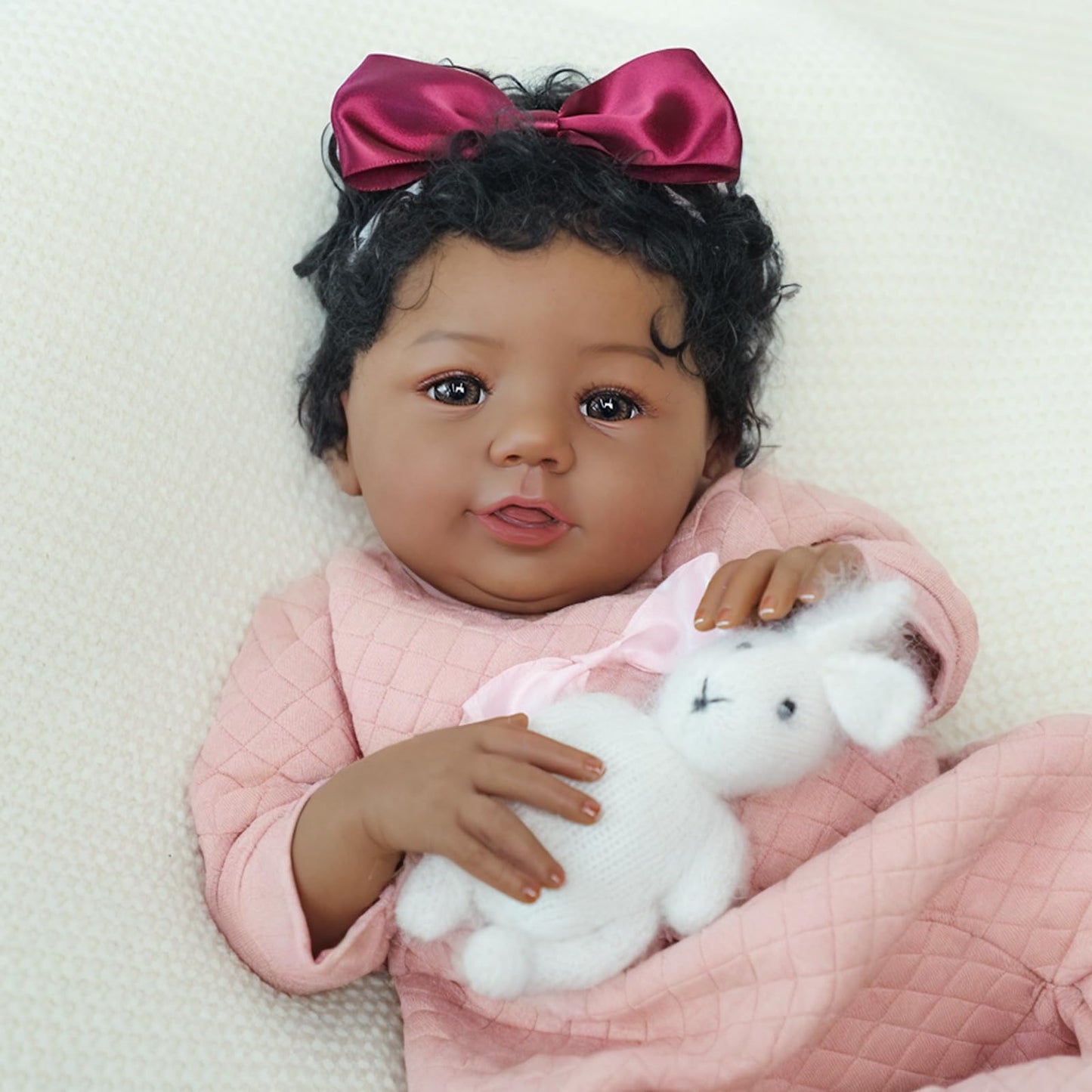 KSBD Realistic Reborn Baby Doll Black Girl – 18-Inch Lifelike Newborn with Gift Set