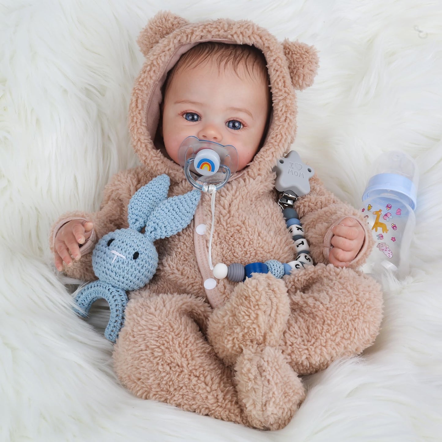 KSBD Reborn Baby Dolls - 18 Inch Realistic Lifelike Baby Boy with Accessories