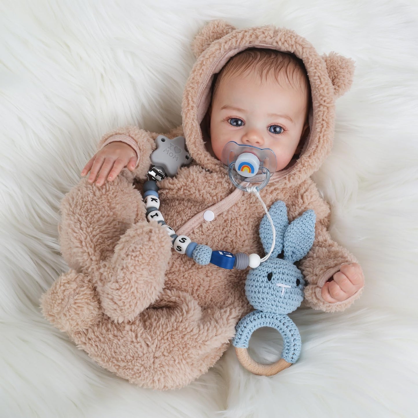 KSBD Reborn Baby Dolls - 18 Inch Realistic Lifelike Baby Boy with Accessories