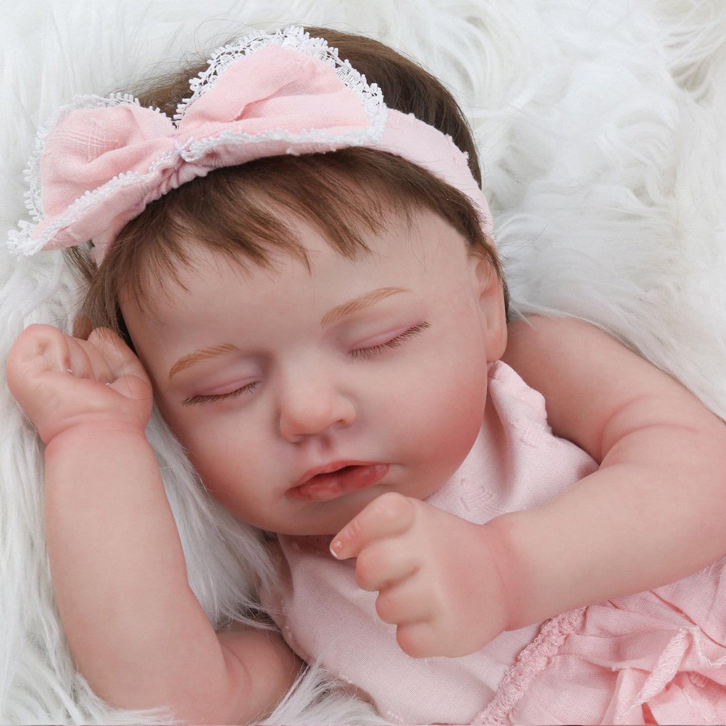 KSBD Reborn Baby Doll Girl – 20-Inch Realistic Sleeping Newborn, Handmade Cloth Body, Gift Set