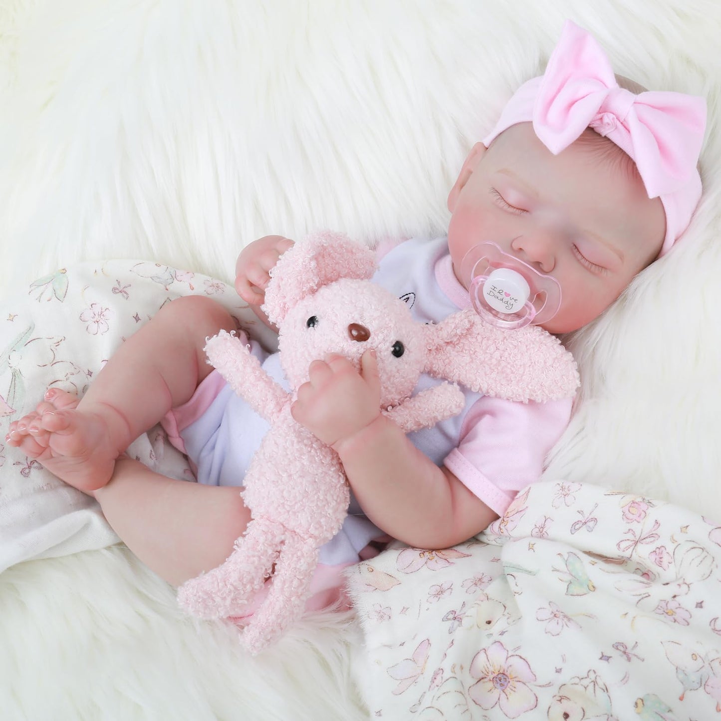 KSBD Realistic Reborn Baby Girl Rosalie — 20-inch Lifelike Vinyl Doll with Accessory Set