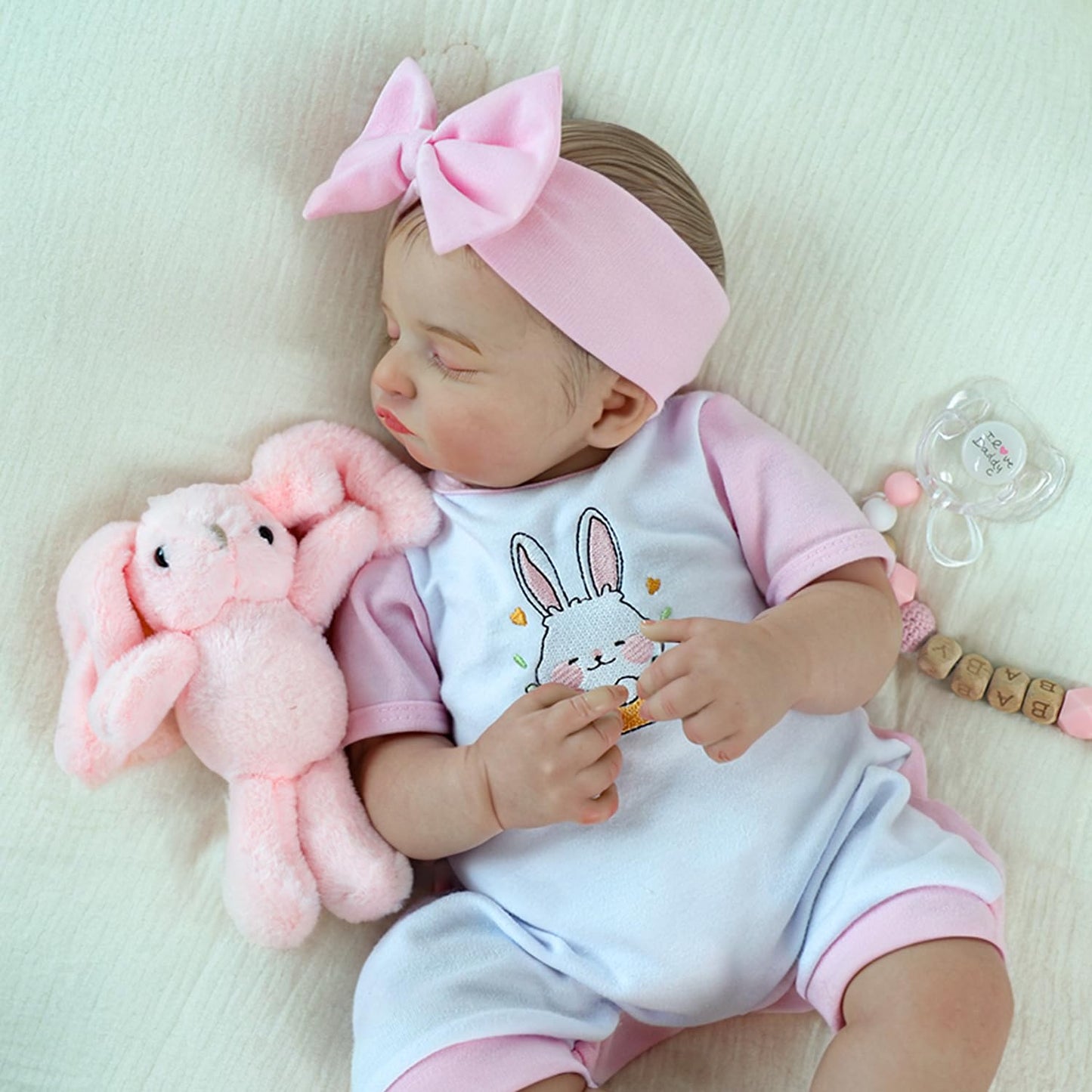 KSBD Realistic Reborn Baby Girl Rosalie — 20-inch Lifelike Vinyl Doll with Accessory Set