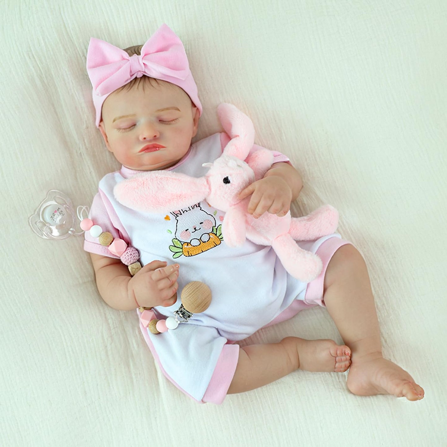KSBD Realistic Reborn Baby Girl Rosalie — 20-inch Lifelike Vinyl Doll with Accessory Set