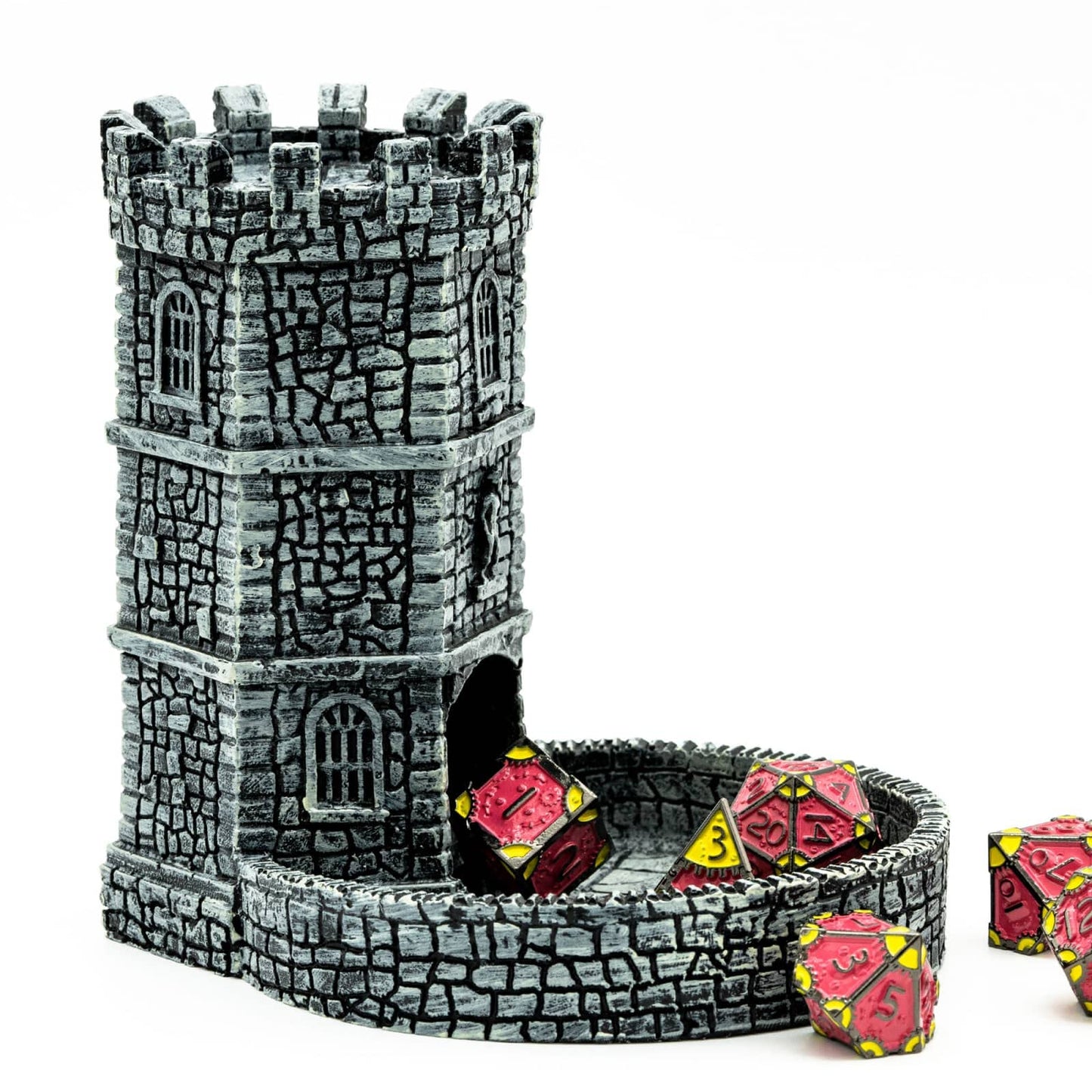 KSNDie Dice Tower Castle: D&D Dice Roller for RPG Tabletop, Grey