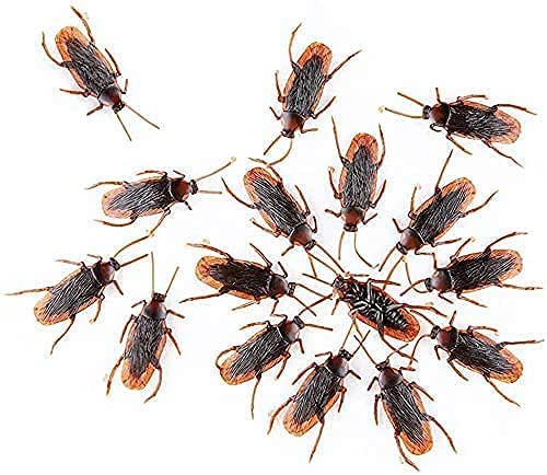 Ksquares Prank Fake Roaches – 10-Pack Realistic Insects for Parties, Halloween & More
