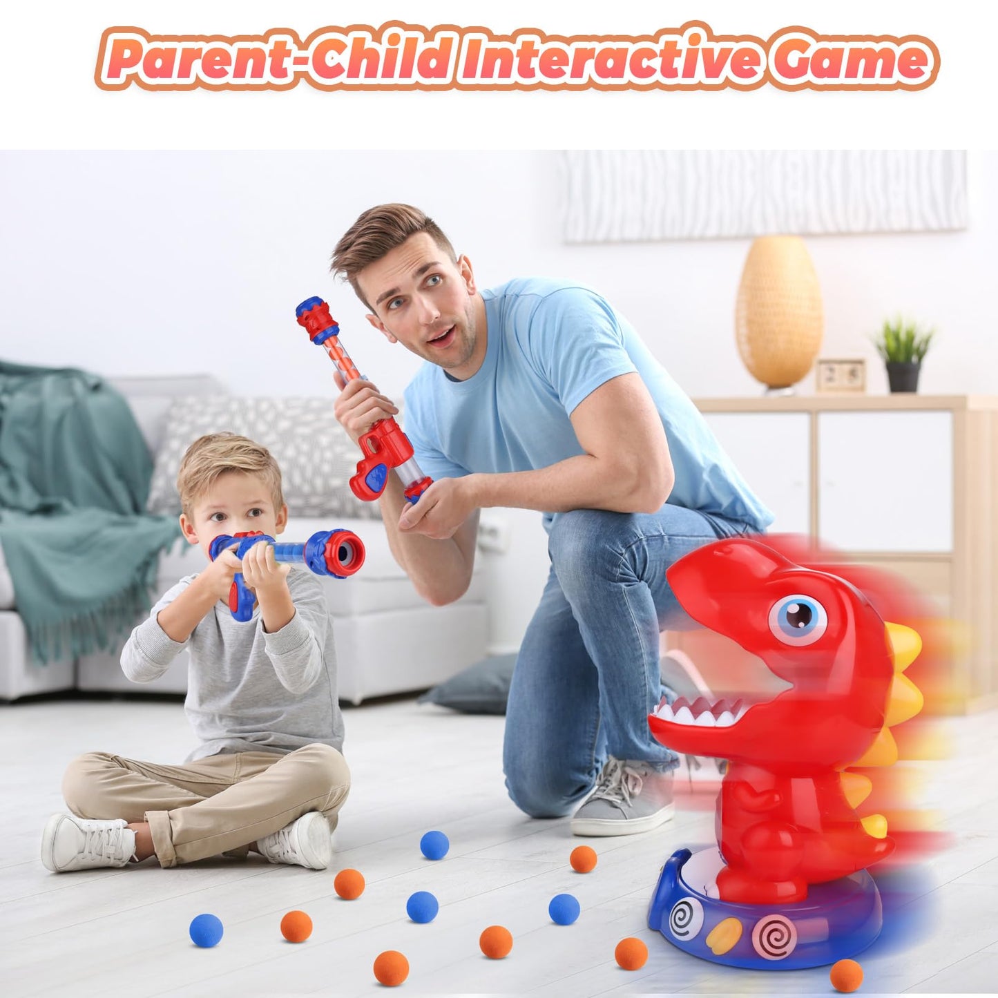 Kssvzz Movable Dinosaur Shooting Toy for Kids 4-8 – Score, Mist, Light & Sound