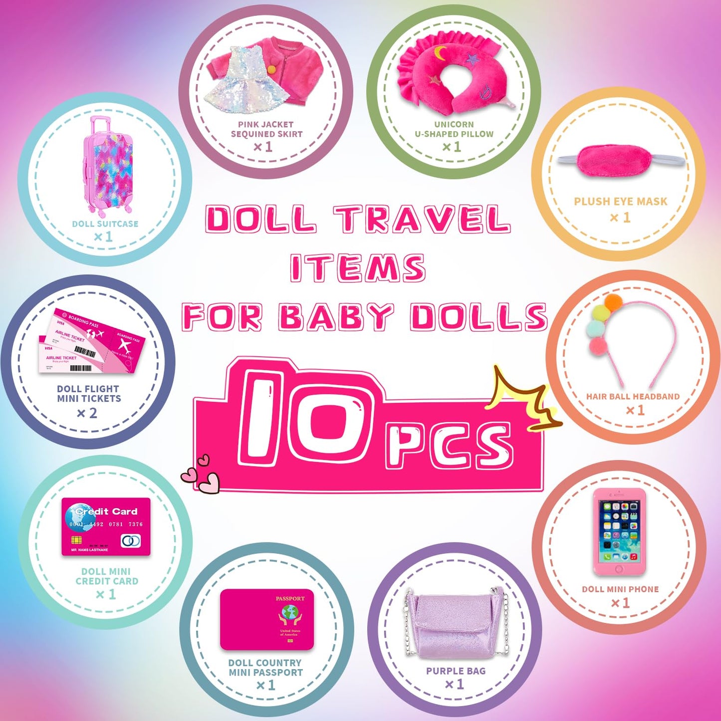 K.T. Fancy 18-Inch Doll Travel Playset – Pink Travel Case, Outfit & Accessories for 18-Inch Dolls