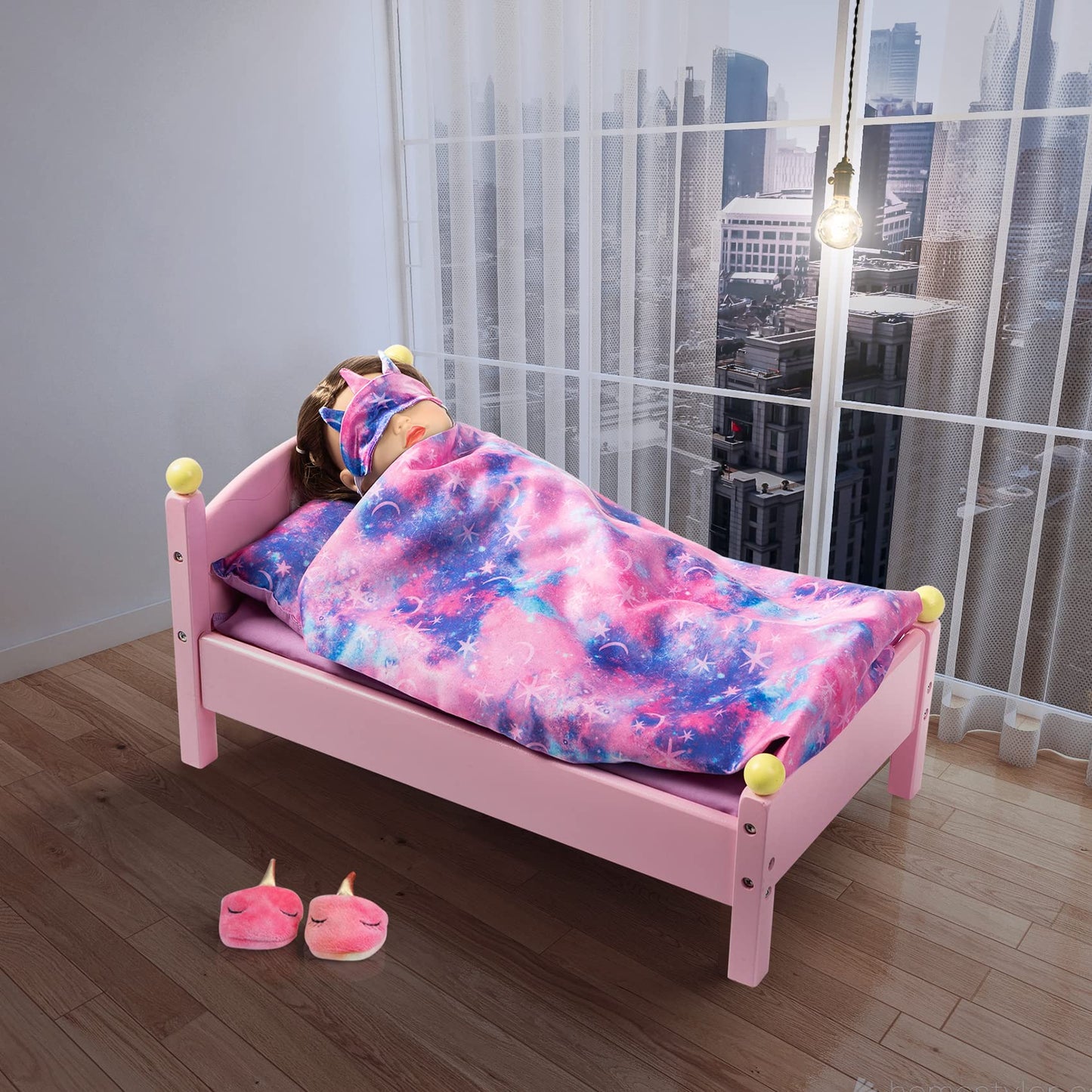 K.T. Fancy 8-Piece 18-Inch Doll Sleep Set — Pajamas, Pillow, Eye Mask & Slippers