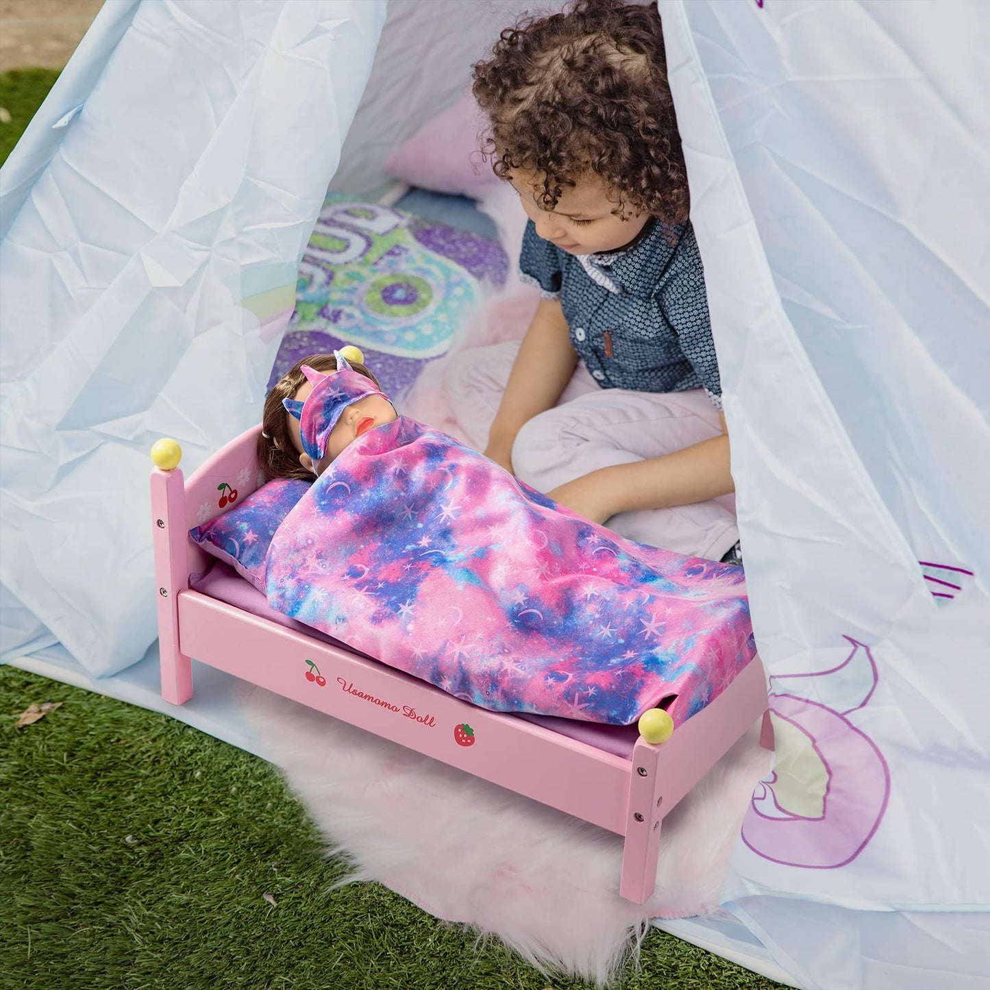 K.T. Fancy 8-Piece 18-Inch Doll Sleep Set — Pajamas, Pillow, Eye Mask & Slippers