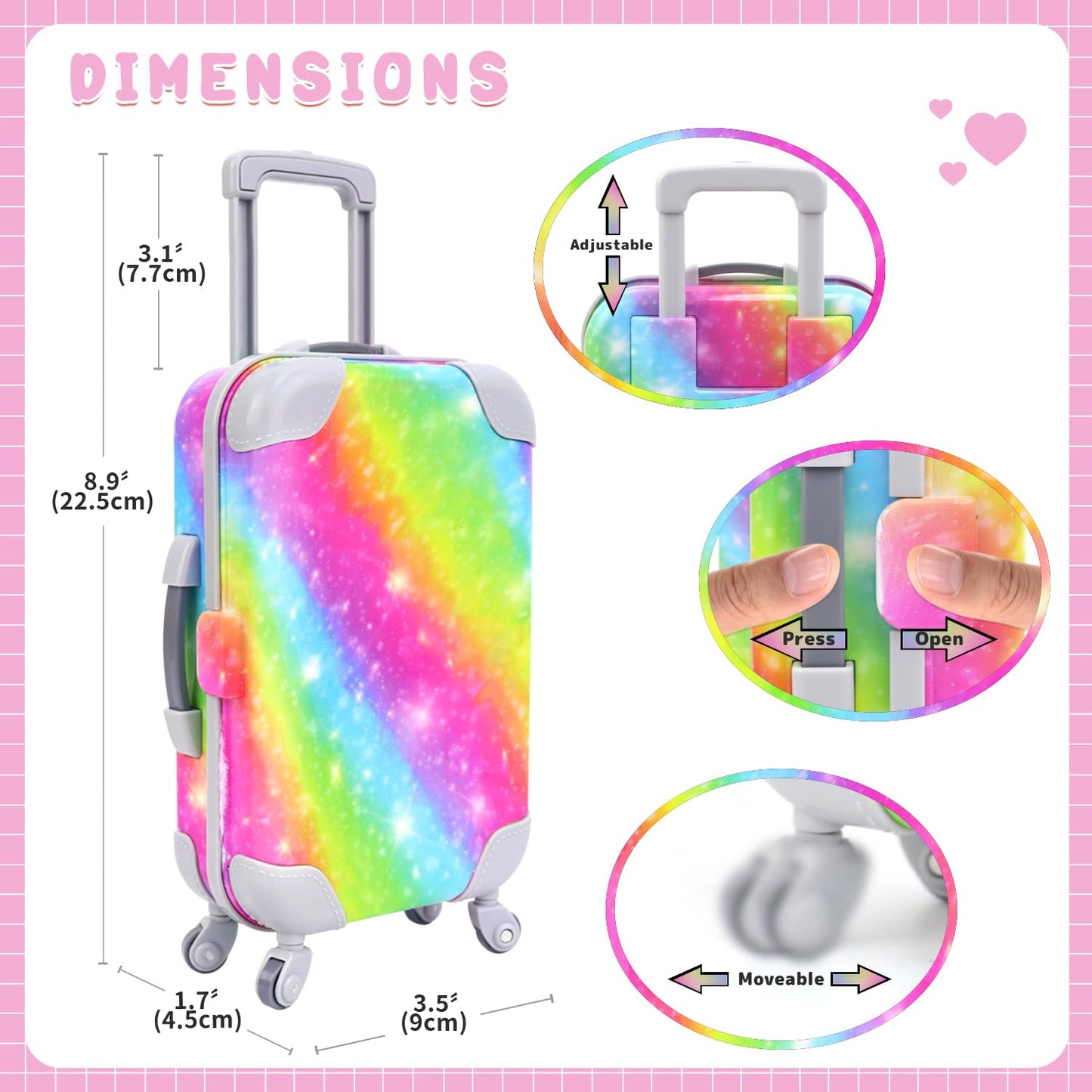K.T. Fancy 23-Piece 18-Inch Doll Clothes & Travel Accessories Set — Suitcase, Dress, Shoes & More