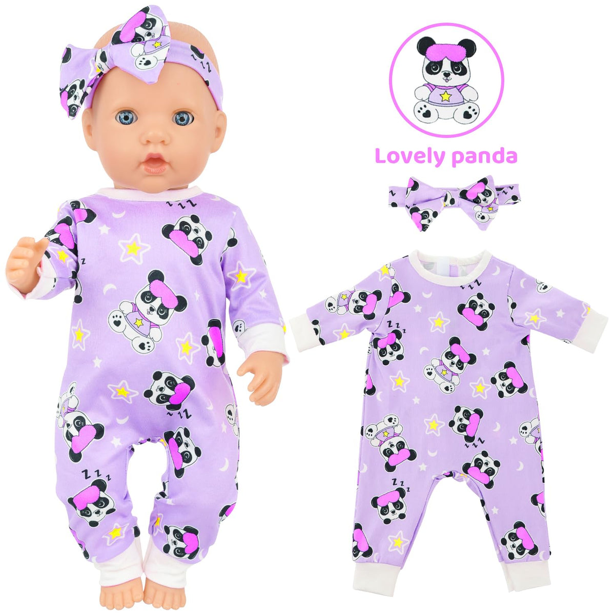 K.T. Fancy 10-Piece Doll Clothes & Butterfly Headbands Set for 14-18 Inch Dolls