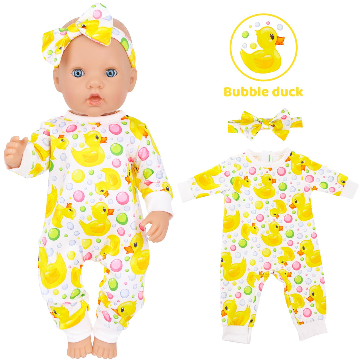 K.T. Fancy 10-Piece Doll Clothes & Butterfly Headbands Set for 14-18 Inch Dolls