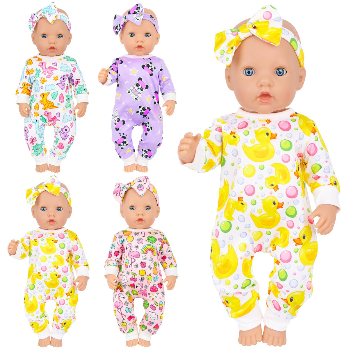 K.T. Fancy 10-Piece Doll Clothes & Butterfly Headbands Set for 14-18 Inch Dolls