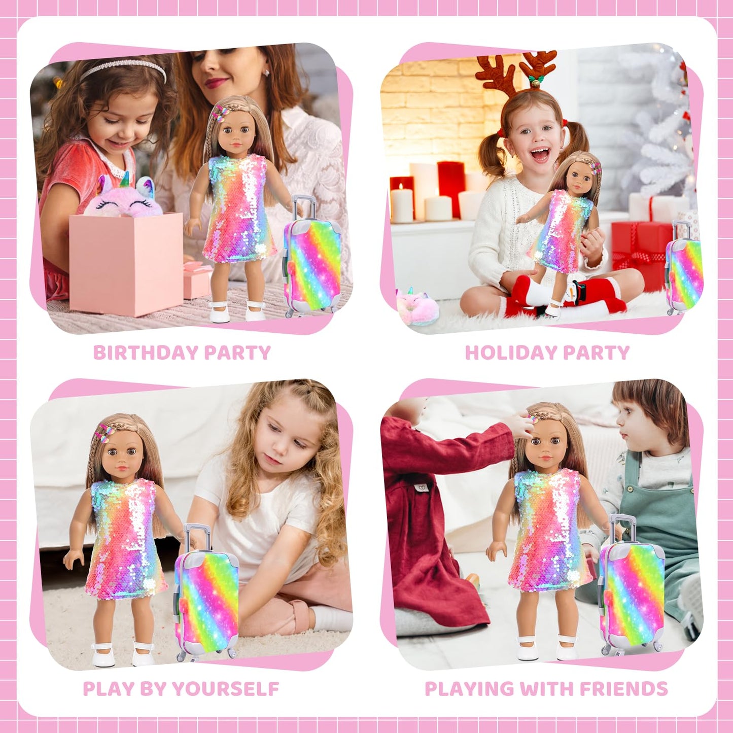 K.T. Fancy 23-Piece 18-Inch Doll Clothes & Travel Accessories Set — Suitcase, Dress, Shoes & More