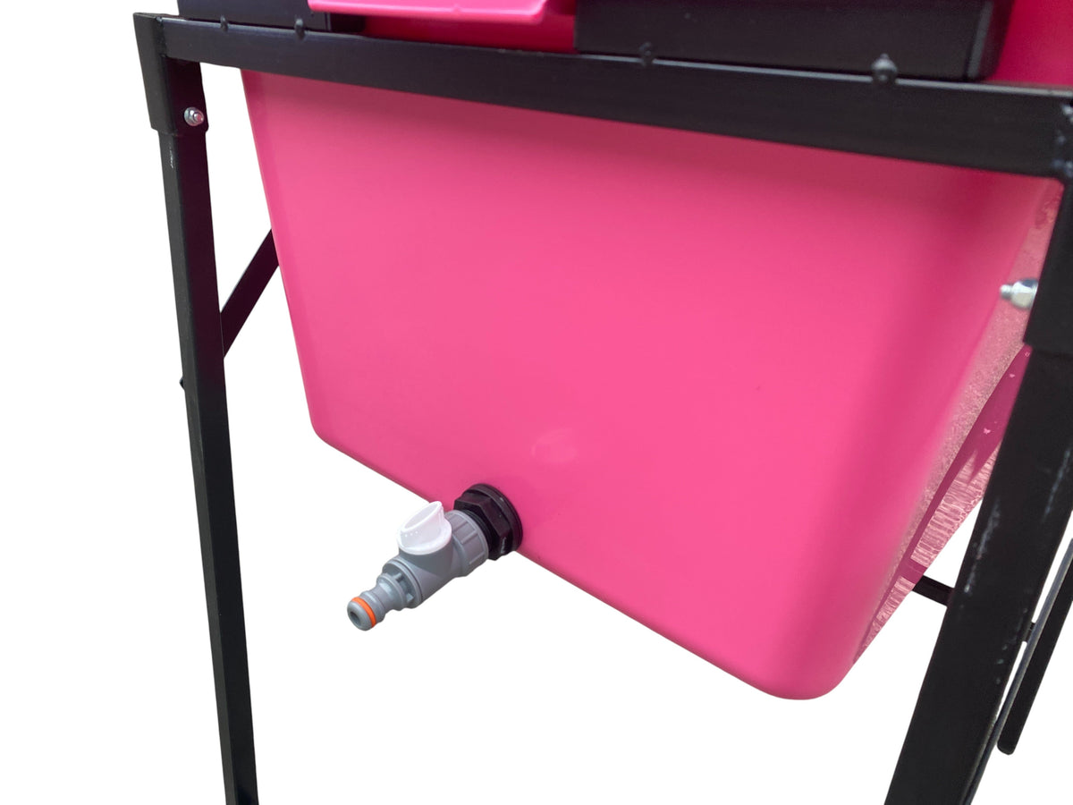 Pink Dog Bath with Drain Valve (WL) and Stand