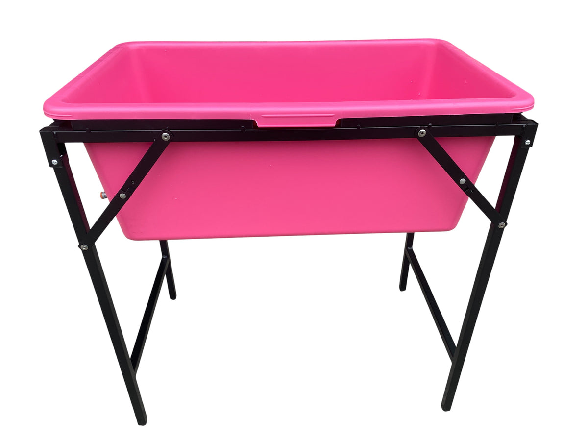 Pink Dog Bath with Drain Valve (WL) and Stand