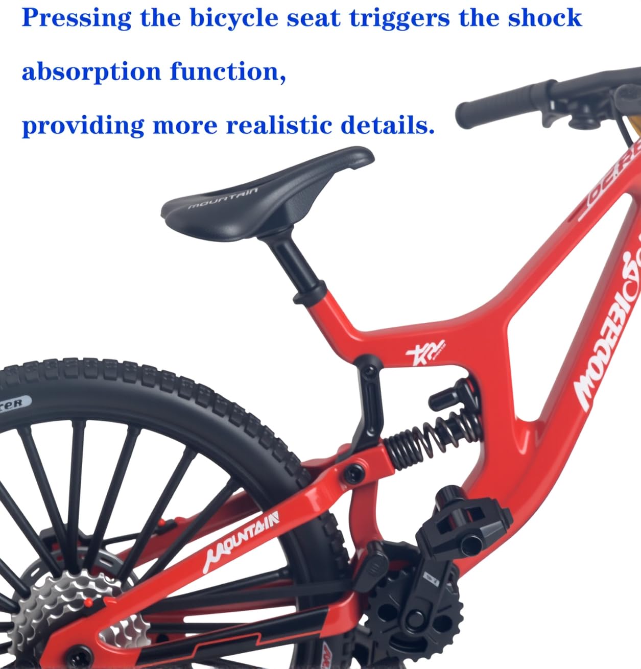 Kuasting 1:8 Scale Mountain Bike Die-Cast Model - Desk Decor, Cake Topper (Red)