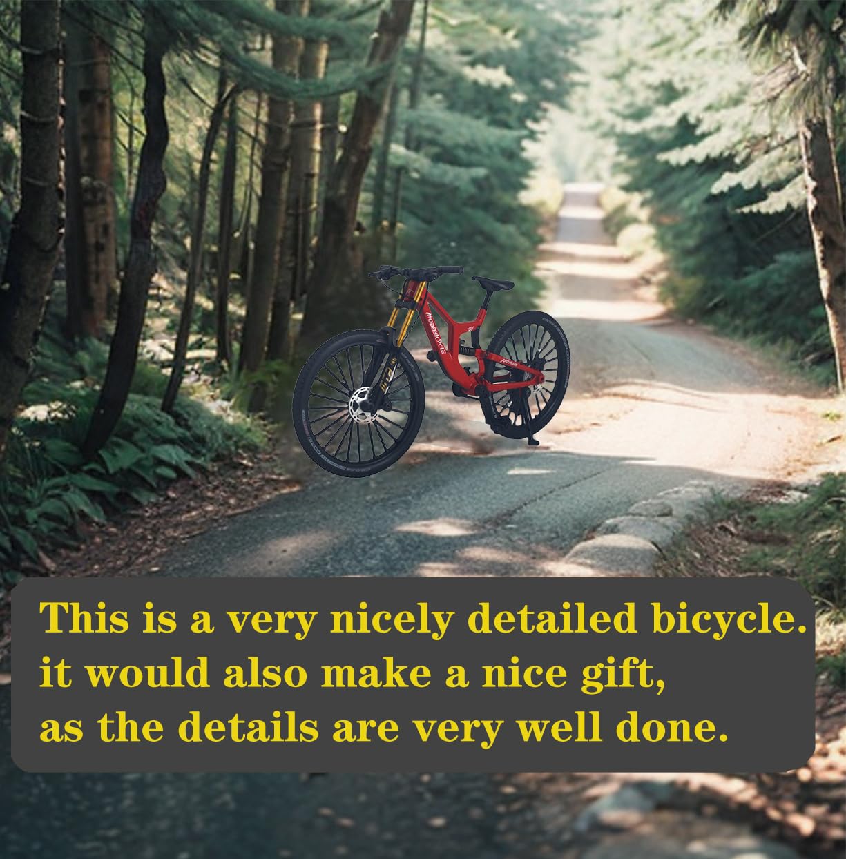 Kuasting 1:8 Scale Mountain Bike Die-Cast Model - Desk Decor, Cake Topper (Red)
