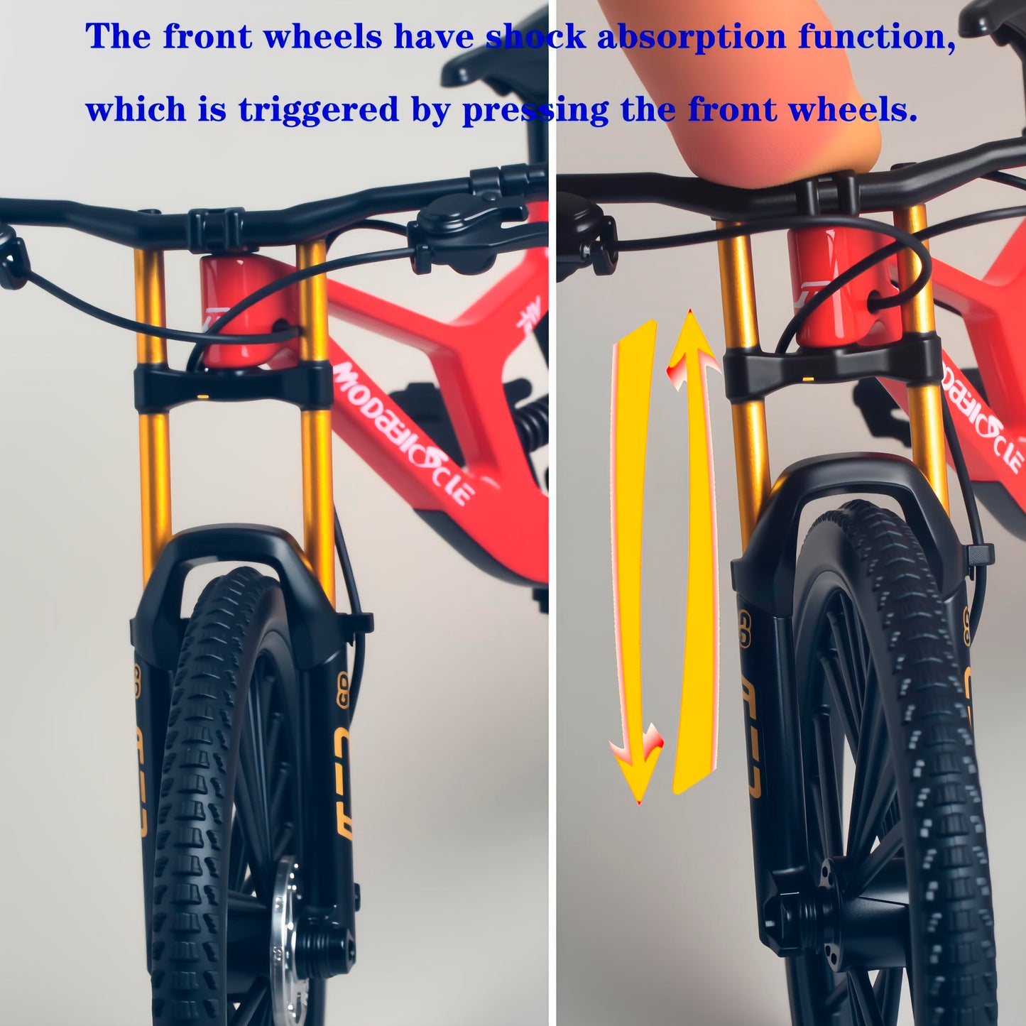 Kuasting 1:8 Scale Mountain Bike Die-Cast Model - Desk Decor, Cake Topper (Red)
