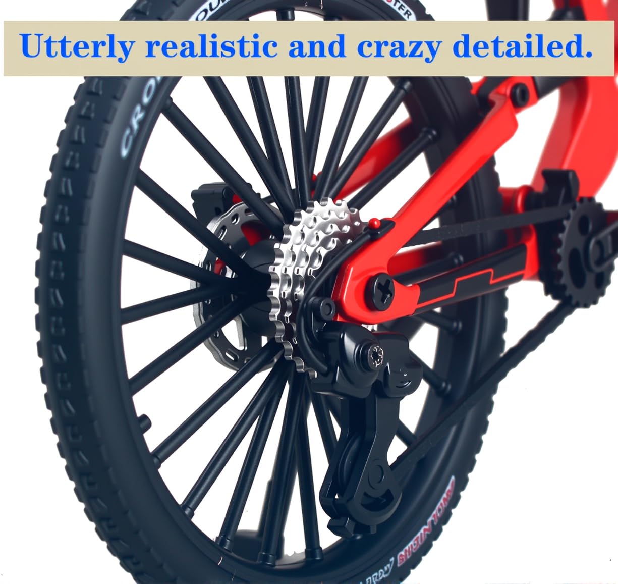 Kuasting 1:8 Scale Mountain Bike Die-Cast Model - Desk Decor, Cake Topper (Red)