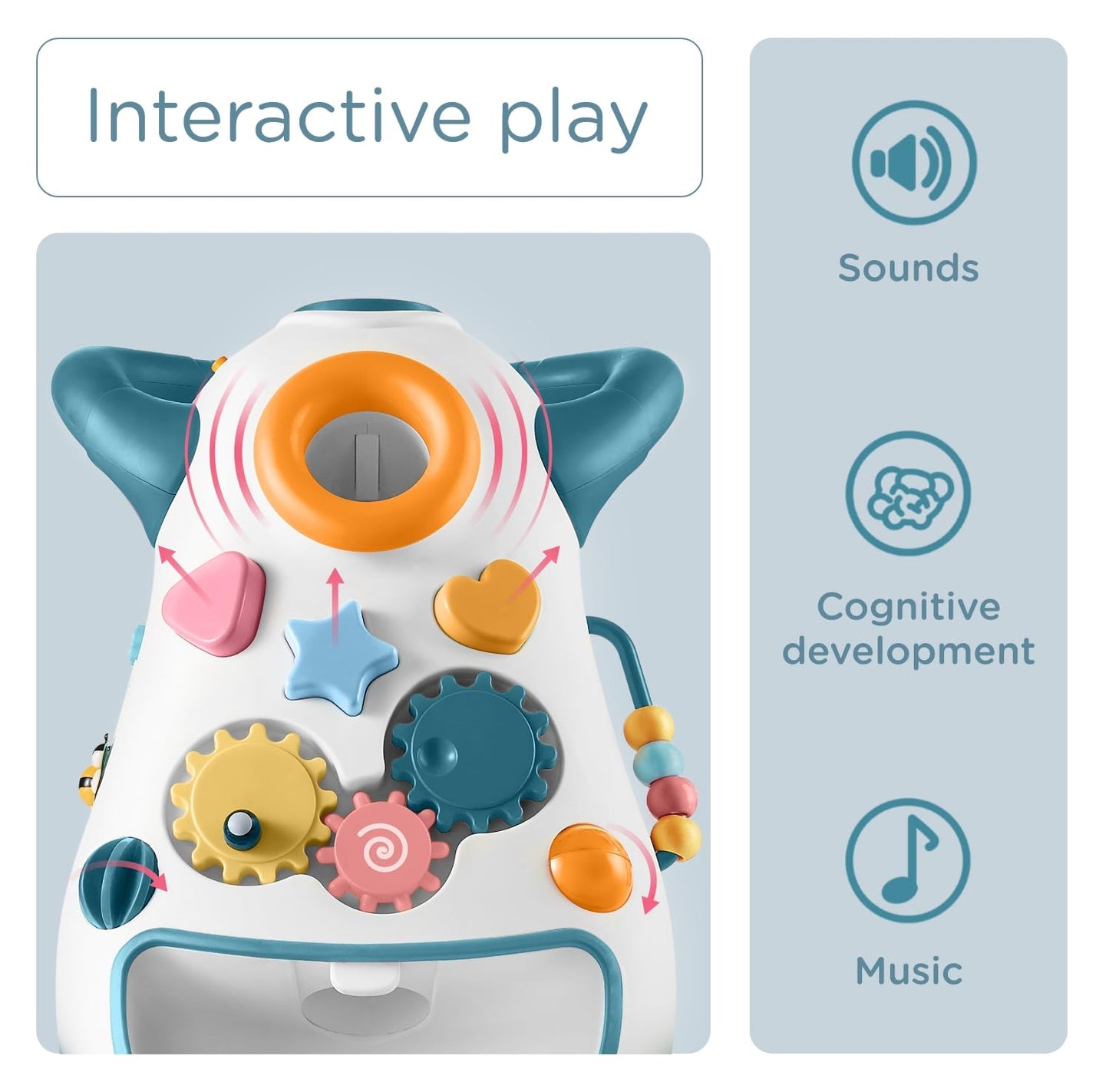 KUB Montessori Baby Walker — Interactive Push Toy with Lights, Music & Adjustable Speed