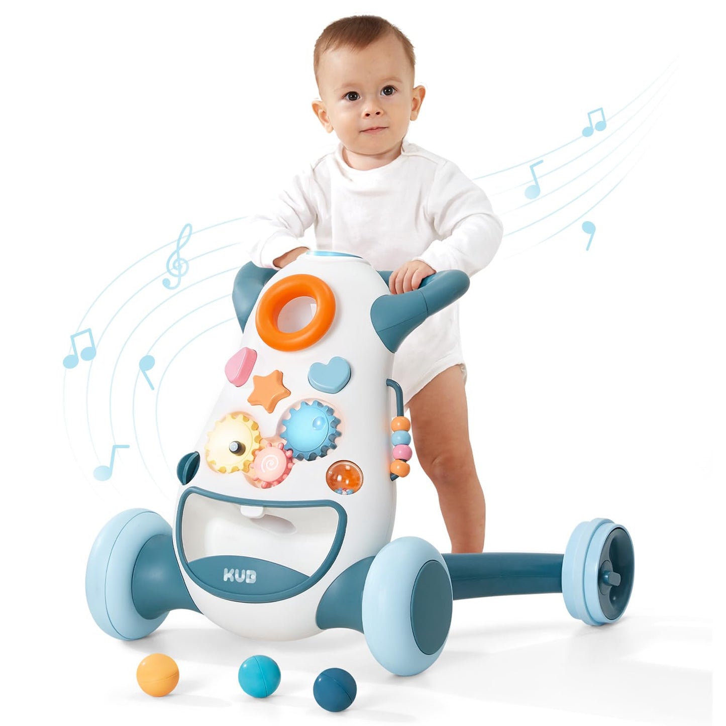KUB Montessori Baby Walker — Interactive Push Toy with Lights, Music & Adjustable Speed