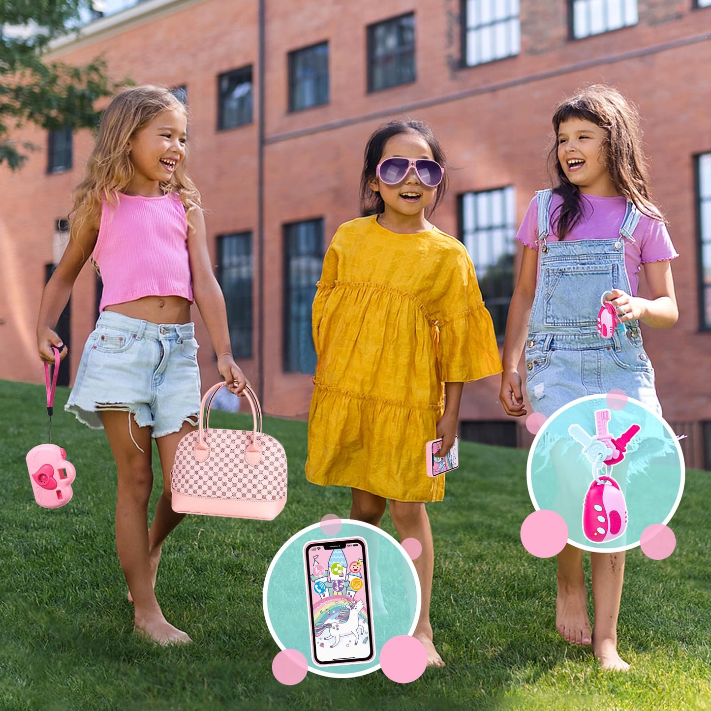 KUBUSFLY Toddler Play Purse Set — 35-Piece Pretend Princess Toy Kit for Girls Aged 3–6