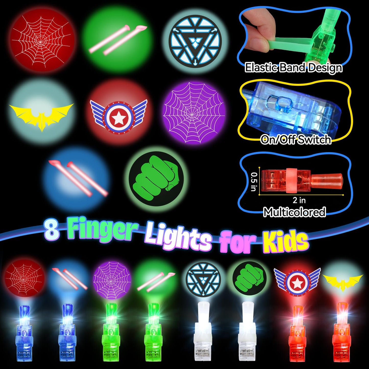 KUBUSFLY 8-Piece Kids Superhero Capes & Masks Costume Set