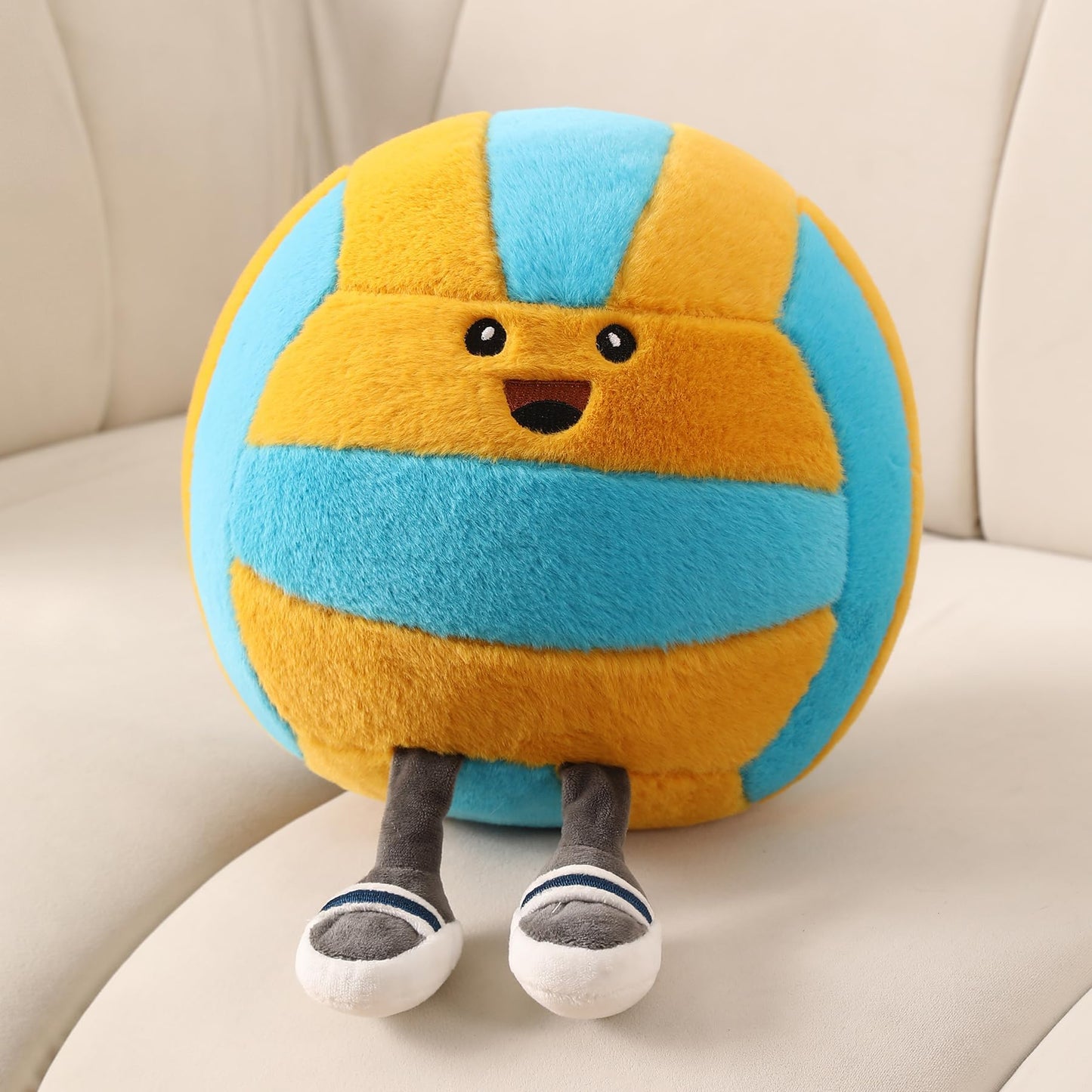 KUCCO-PILLOW Funny Volleyball Plush with Legs – 11-Inch Cute Volleyball Throw Pillow Gift
