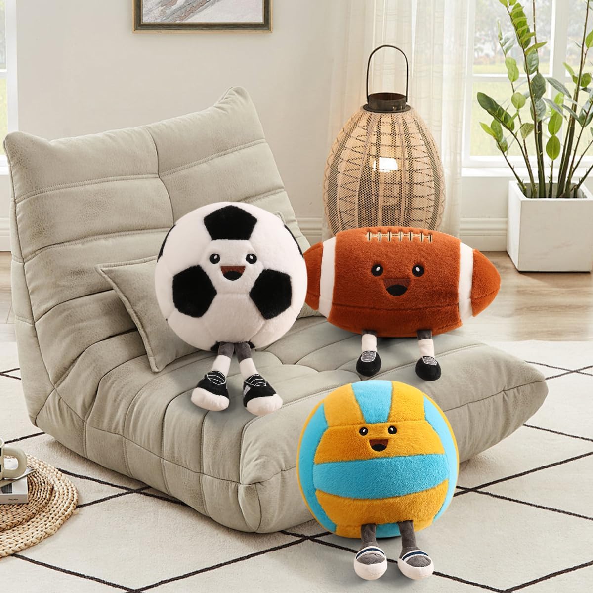 KUCCO-PILLOW Funny Volleyball Plush with Legs – 11-Inch Cute Volleyball Throw Pillow Gift