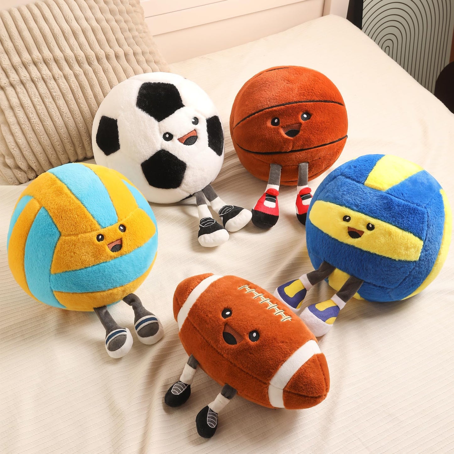 KUCCO-PILLOW Funny Volleyball Plush with Legs – 11-Inch Cute Volleyball Throw Pillow Gift