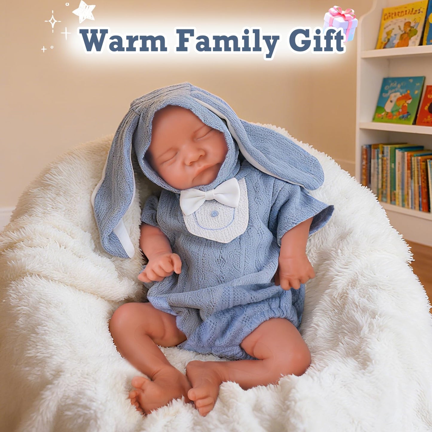 KUICEO Full Silicone Reborn Baby Doll 17 Inch – Realistic Newborn Boy with Blood Vessels, Full Body Silicone, Gift Box