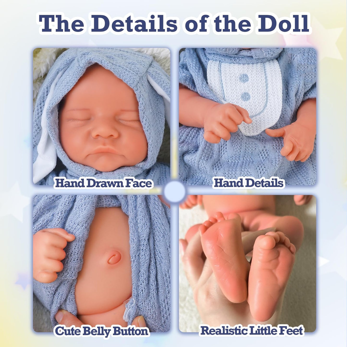 KUICEO Full Silicone Reborn Baby Doll 17 Inch – Realistic Newborn Boy with Blood Vessels, Full Body Silicone, Gift Box