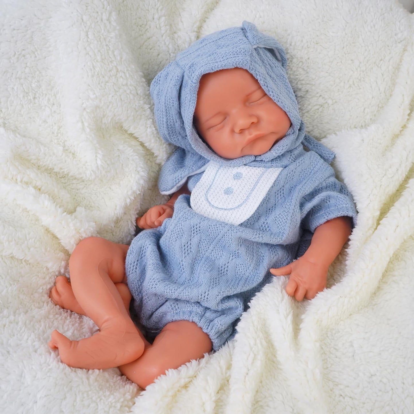 KUICEO Full Silicone Reborn Baby Doll 17 Inch – Realistic Newborn Boy with Blood Vessels, Full Body Silicone, Gift Box
