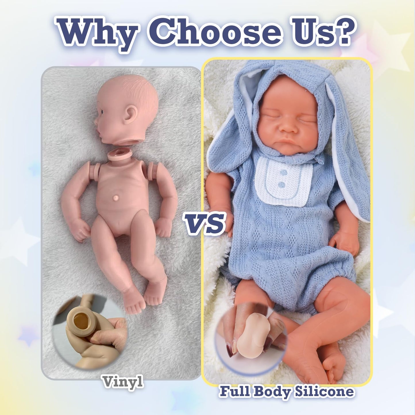 KUICEO Full Silicone Reborn Baby Doll 17 Inch – Realistic Newborn Boy with Blood Vessels, Full Body Silicone, Gift Box