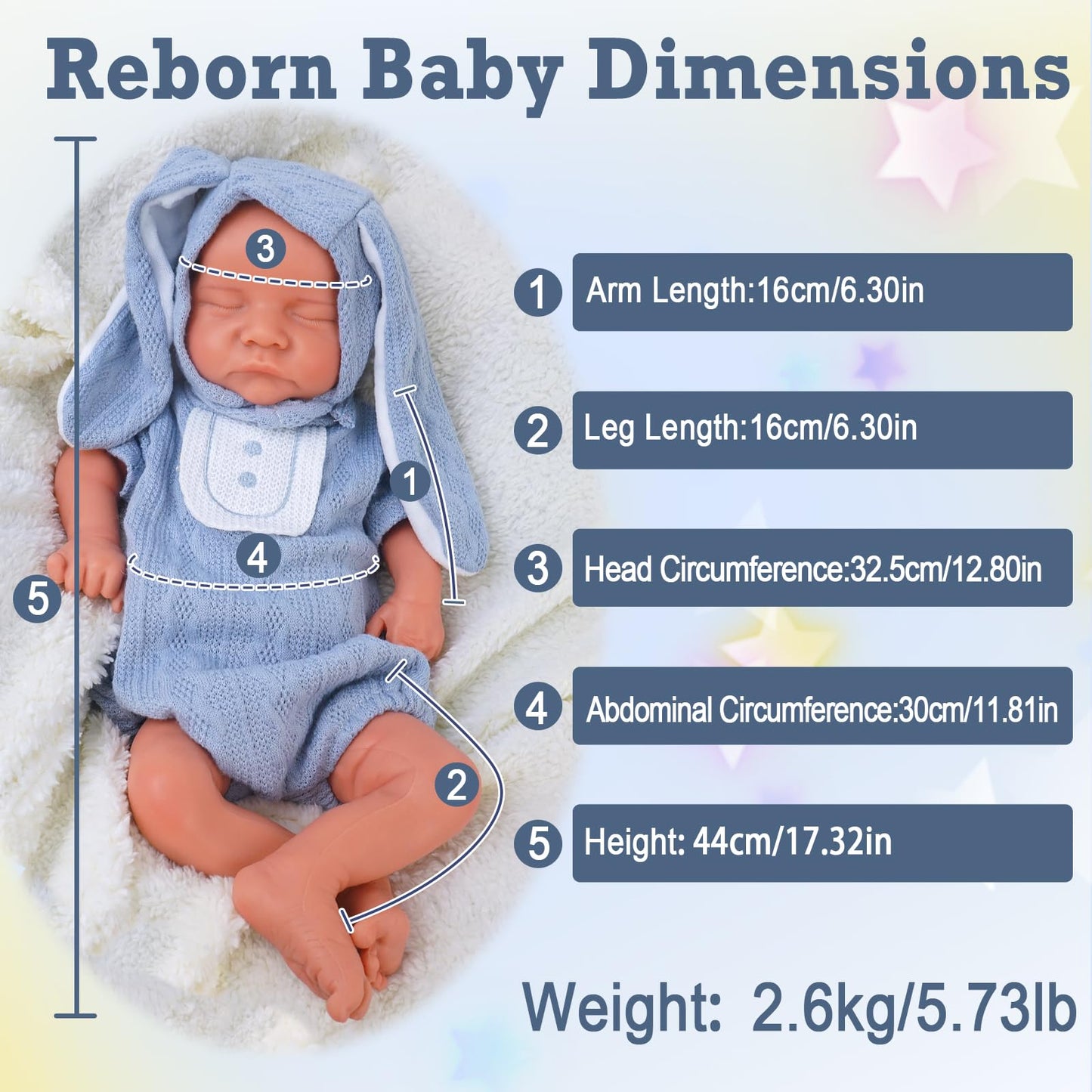 KUICEO Full Silicone Reborn Baby Doll 17 Inch – Realistic Newborn Boy with Blood Vessels, Full Body Silicone, Gift Box