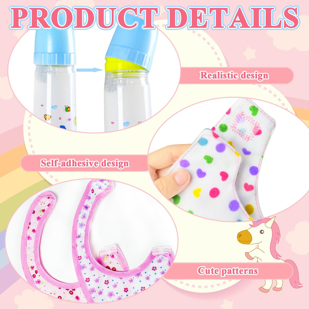 Kuihaazi 12PCS Baby Doll Accessories Set – Pretend Feeding & Role-Play Toys