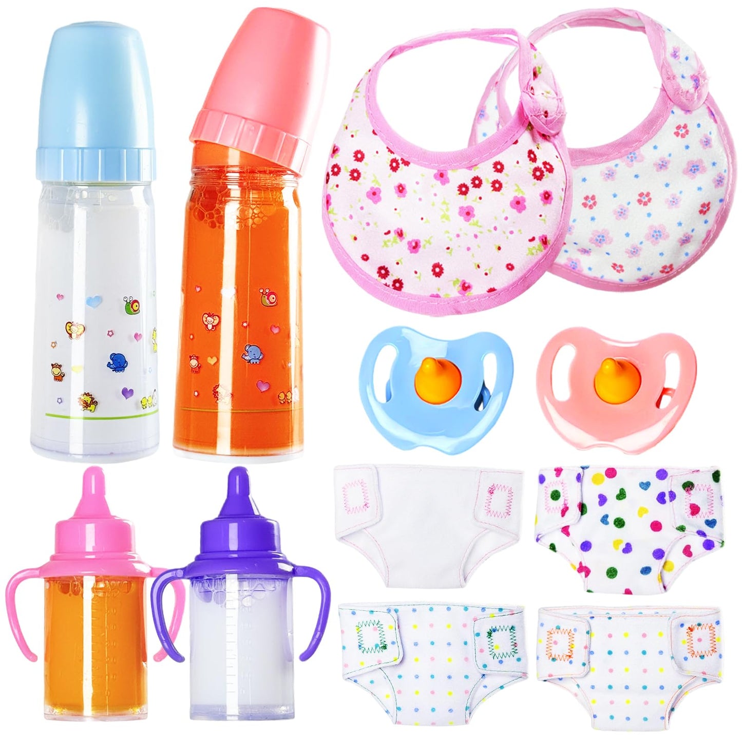 Kuihaazi 12PCS Baby Doll Accessories Set – Pretend Feeding & Role-Play Toys