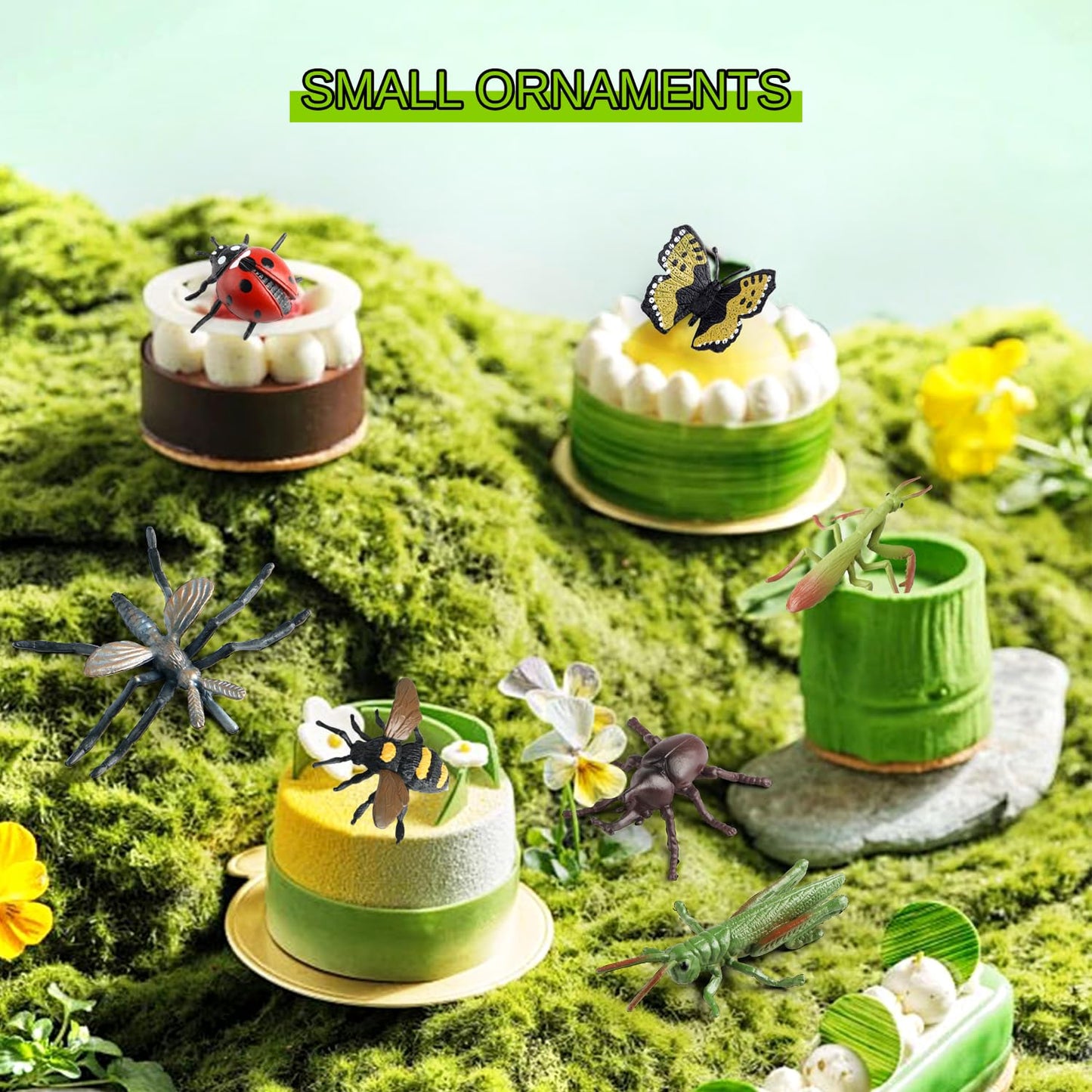 Kukifun 20Pcs Insect Toy Figures – Realistic Bug Set for Kids, Party Favors & Cake Toppers