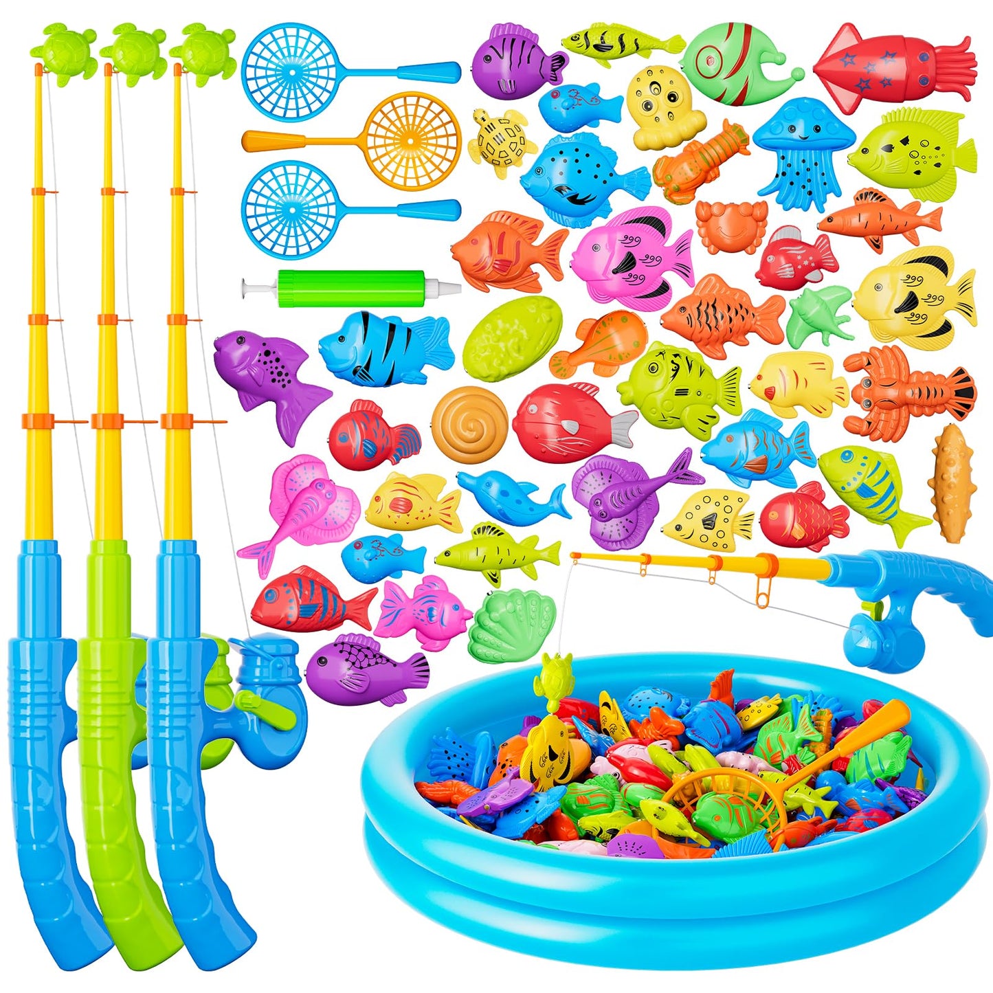 KukuFun Magnetic Fishing Pool Toys – Multi-Player Bath, Pool & Outdoor Toy for Kids