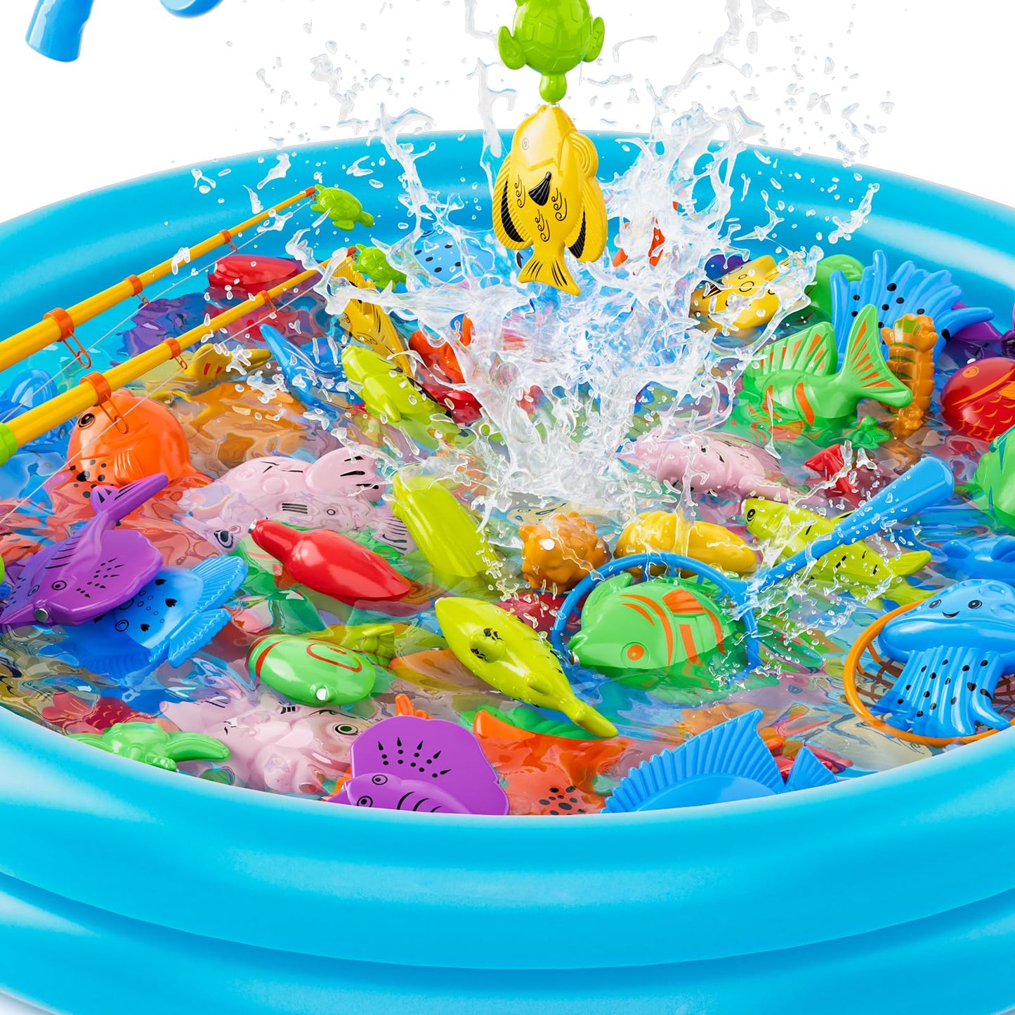 KukuFun Magnetic Fishing Pool Toys – Multi-Player Bath, Pool & Outdoor Toy for Kids