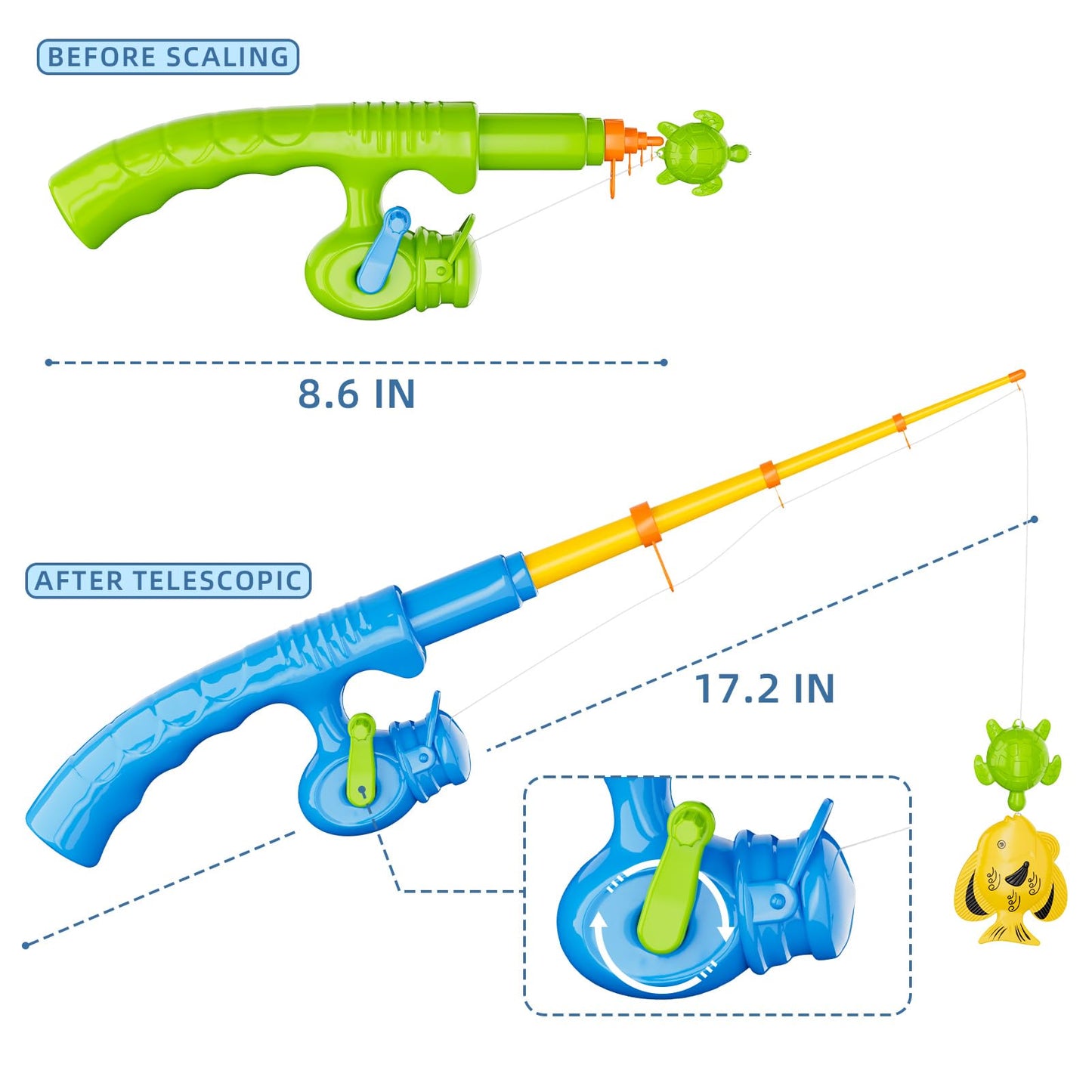 KukuFun Magnetic Fishing Pool Toys – Multi-Player Bath, Pool & Outdoor Toy for Kids