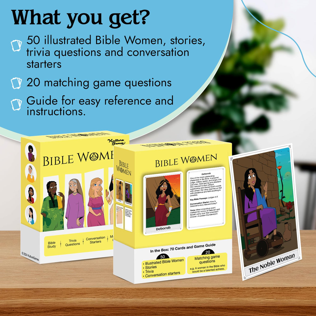 Kulture Games Bible Women – 50 Inspiring Bible Stories Card Game