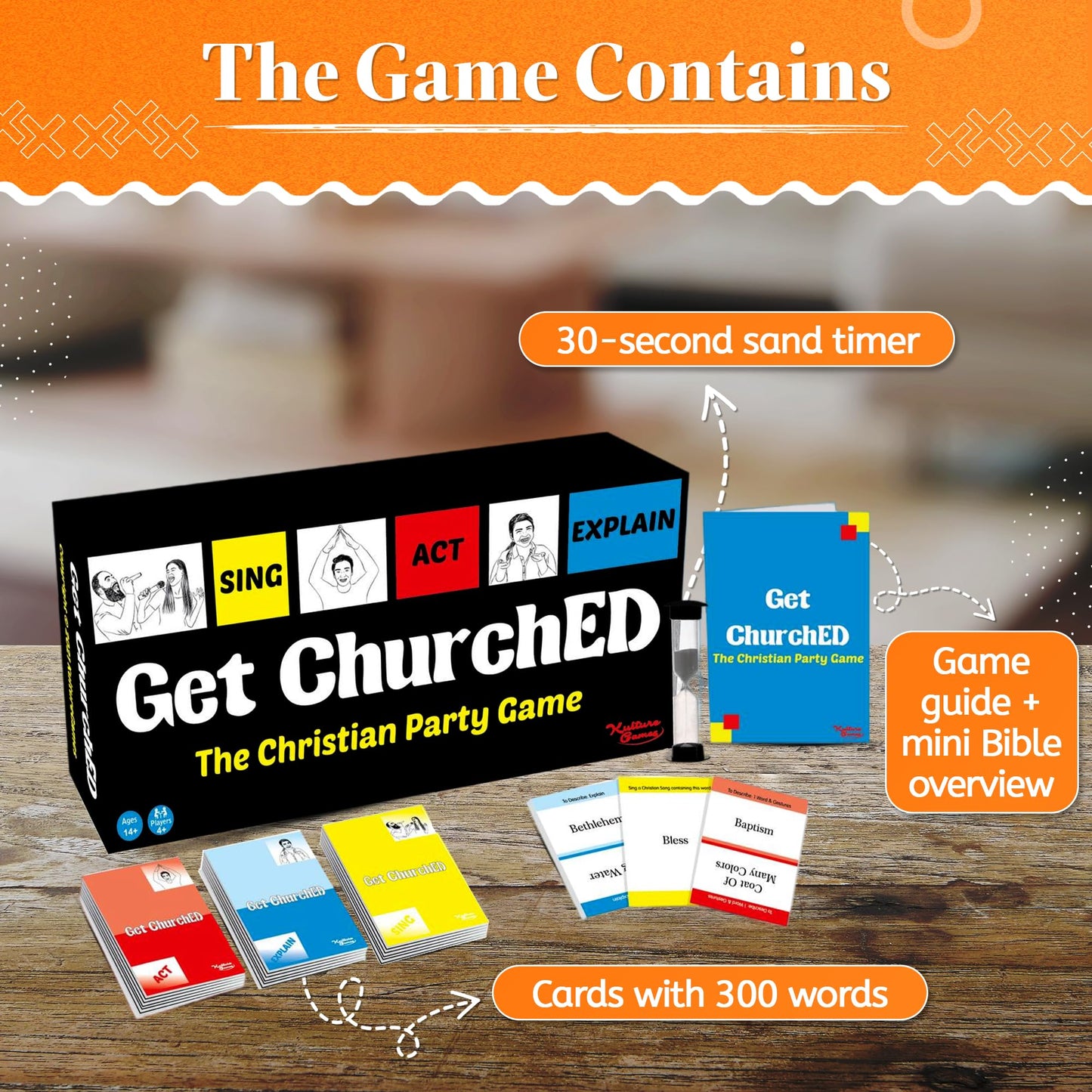 Get ChurchED by Kulture Games | The Christian Party Game for Bible Trivia, Charades & Sing